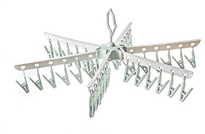 CMOISO 365° Drehbarer Sockentrockner mit 36 Klammern, 1 Stück Multidirektionales Trocknen Socken Aufhänger, Wäschespinne Klein, Socken Trockner Für Wäsche, Unterwäsche, Socken, BH, Panty