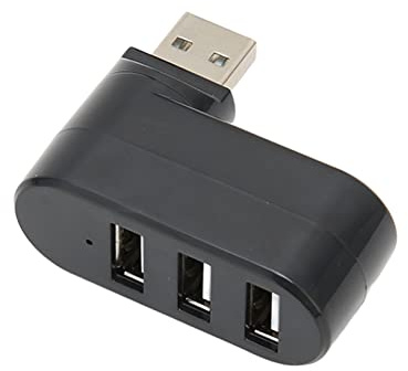 Jectse Divisor USB, 3 Puertos USB 2.0 Hub 180 ° Giratorio Ultra Delgado Mini Portátil Data Hub Estación de Adaptador USB para PC Laptop Tablet, Plug and Play