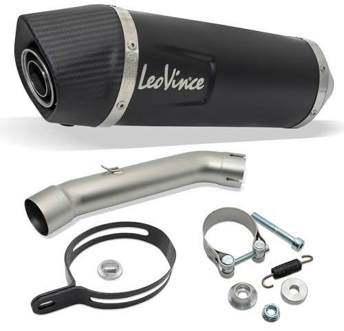 Endschalldämpfer LeoVince SLIP-ON LV ONE EVO Black Edition mit Zulassung, Edelstahl schwarz, Carbon Kappe für KTM Duke 125/390