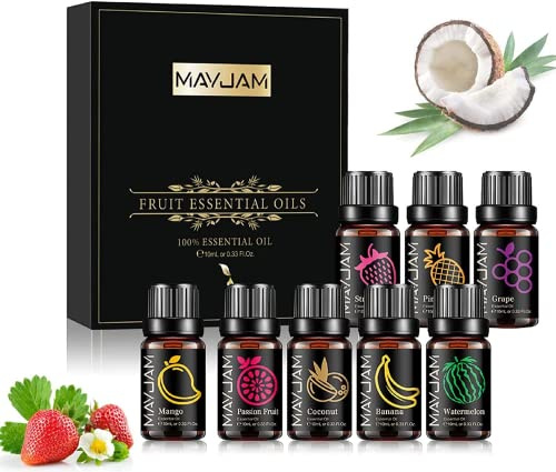 MAYJAM Duft Duftöl Set Fruchtiger 8 x 10ML für ätherischer Öle Diffuser