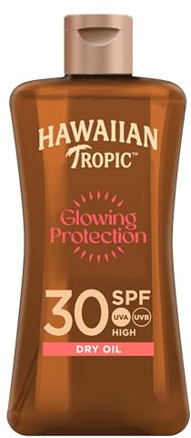 Hawaiian Tropic Tripack Viaje Travel Size Protección Solar: Aceite Glowing Protection SPF 30 (100 ml) + Loción Glowing Protection SPF 30 (100 ml) + After Sun Hidratante (60 ml), Individual