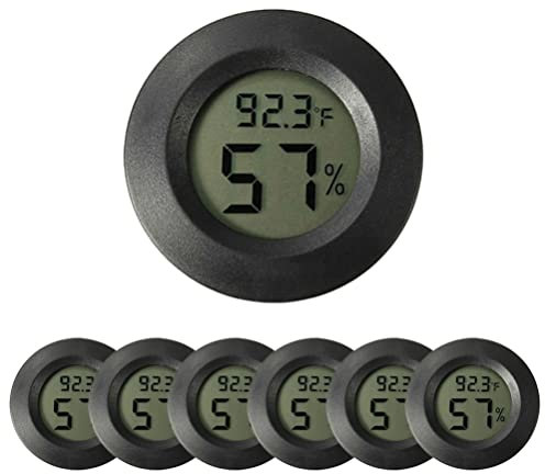 ULTECHNOVO 7stücke Digitales Thermometer und Hygrometer für Reptilien-terrarien Innen und Außenbereiche mit Genauen Luftfeuchtigkeits und Temperaturmessungen für Inkubatoren Aufzuchtboxen