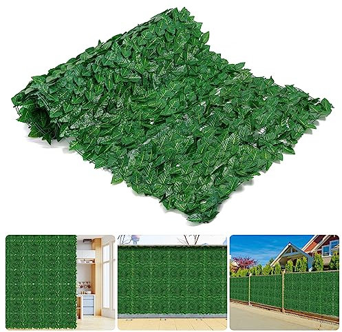 GOTGELIF Evergreen Leaf Artificial Decorative Fence, 1Mx4M Ivy Fence Screen, Privacy Screening Roll Wall Landscaping, Hedges Panels Decor, Garden, Balcony Backyard (GTF-0714)
