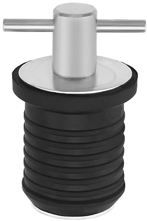 The Lord of the Tools Marine T-Griff Ablaufstopfen Twist-Turn Abflussstopfen Boot Kompressionsstopfen Gummistopfen für 25 mm Loch Boot Marine Zubehör Edelstahl