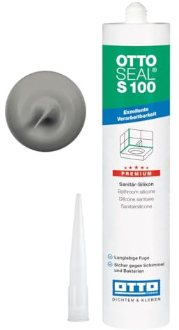 OTTOSEAL S100 Sanitär Silikon Zementgrau matt 300 ml – Premium Badsilikon für Bad, Dusche & Küche – Otto Chemie Silikon bad, schimmelresistent zum Abdichten langlebiger Sanitärfugen innen & außen