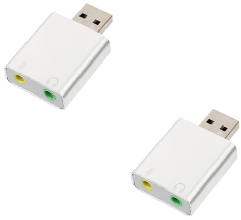 Uonlytech 2pièces Adaptateur Audio USB Externe avec Jack pour Casque Et Compatible Pc Et Ordinateurs Portables Aucune Installation Requise Design Audio Instantané