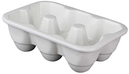 Gatuida Contenitore Per Uova in Ceramica Da Frigorifero 6 Griglie Per Uova Standard Piatto Per Conservazione e Esposizione Per Uso Cucina e Tavola