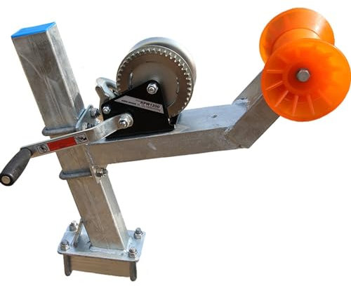 KIRANDY Yacht Trailer Winch Stand + Winch, For Boat, Motorboat, Rubber Inflatable Boat Trailer Winch Fixed Bracket (Color : No.2 1200 lbs for W80-H100mm tube)