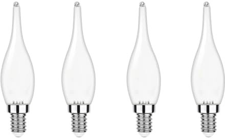 ALIVIM 4 Stück E14 220V 25W 40W Kerze Glühfaden Glühbirne Dekorative Zimmer Nacht Licht Kandelaber Kronleuchter,25Watts
