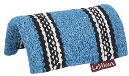 LeMieux Toy Pony Western Pad - Woven Cotton - Fits Under Western Saddle - Educational Toy - Ages 3+ - Azure
