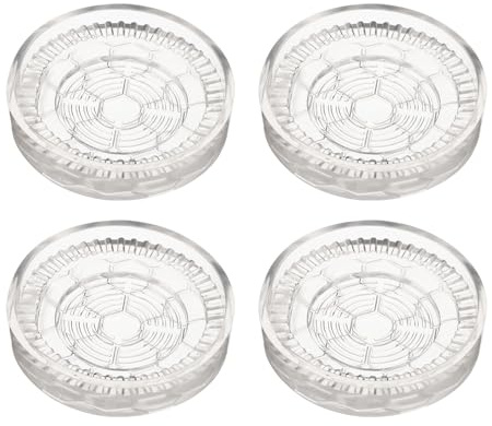 sourcing map 4pcs Rubber Furniture Caster Cups Round Chair Leg Floor Protectors Non-Slip Furniture Pads Grips Stoppers for Hardwood Floors, Transparent (Fit 1.4-2.2 Inch Chair Leg)