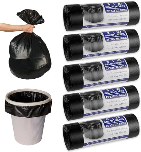 Dafencar Toilettenbeutel, 100 Tüten zu je 30L, Biologisch Abbaubar, Schwarz, für Campingtoilette
