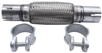 45 x 150/270mm Flexible Exhaust Pipe Clamp-on Flexi Tube Joint Stainless Steel
