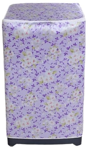 IAEXUOQC Housse pour Machine à Laver Housse de Protection Universelle for Machine à Laver, en Tissu Oxford imprimé Floral, imperméable, Protection Solaire, 2 pièces pour ExtéRieur(Purple5kg)