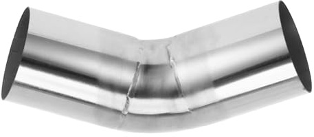 Motoforti 45 Grad Bogen Auspuffrohr 1 Stk Für Auto 304 Edelstahl Silberton | 64mm OD, 100mm Länge, DIY Custom, Mandrel, Für Modifiziertes Auspuffsystem, Schneiden Und Schweißen Möglich