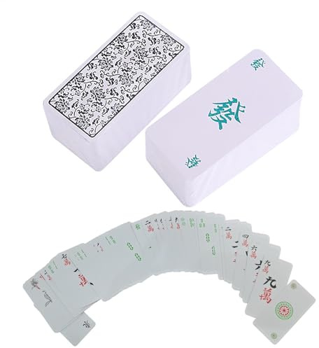 Klassiska Mahjong spelkort – kinesiska Mahjong-kort | 136 kortset kinesiska Mahjong kortspel Mahjong korttryck handhållen Mahjong spel kortspel Mahjong spelkort bordsspel chine