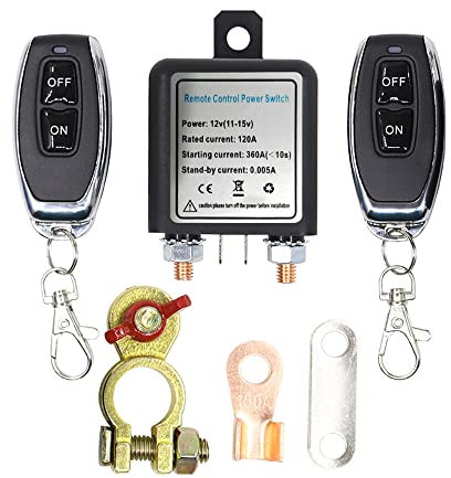 ACAGALA 12 V Autobatterie Relais Funkfernbedienung Batterietrennschalter Batterietrennschalter Stromunterbrechung Hauptschalter mit 2 Fernbedienungen