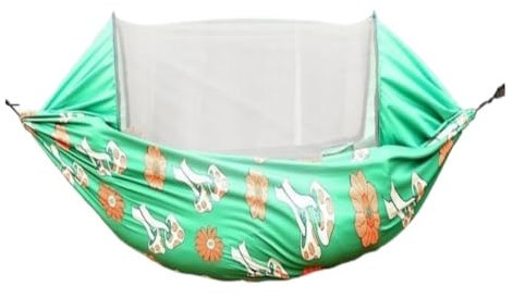 Outdoor-Camping-Hängematte mit schnell zu öffnender Stange, doppellagiges Design, Sonnenschutz und Moskitonetz für Camping, Wandern, Rucksackreisen
