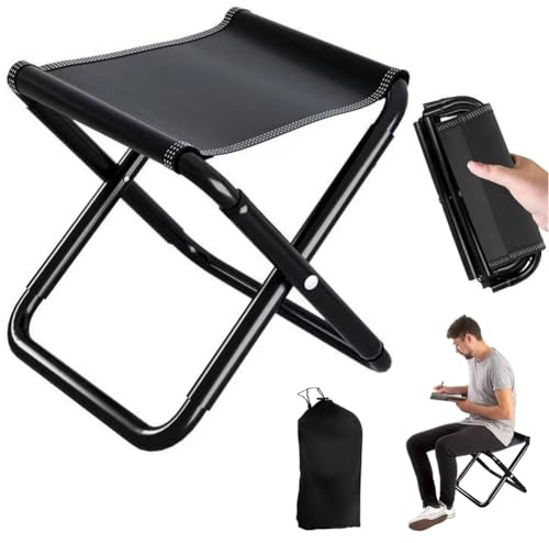 DASIAUTOEM Camping Klapphocker, Tragbarer Klapphocker Mini mit Aufbewahrungsbeutel, Garten Fußhocker Outdoor, Camping Hocker, Leicht Sitz Falthocker Klappbar, Slacker Stühle für Reisen Angeln Wandern