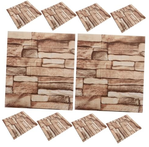 iplusmile 10pièces Carrelage Adhésif Décoratif Peint Imperméable Imitation Brique Naturelle Décoration Murale Pour Cuisine Et Salle De Bain