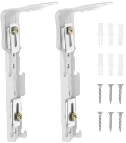 Holibanna 2 Piezas Soporte De Cortina Estores Gancho De Fijación De Cadena De Persianas Riel De Cortina De Doble Techo Soporte De Pared con Riel De Cortina Doble Riel De Cortinas Abs