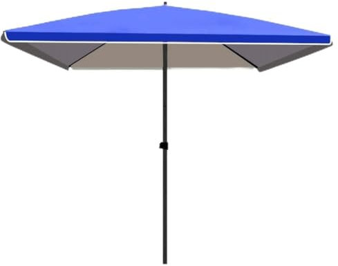 MACAGGTNTU Esterno Ombrellone da Giardino Ombrellone da Mercato Rettangolare, Ombrellone da Giardino con Altezza Regolabile per Cortile, Terrazza, Spiaggia(Blue,2.0x2.0m)