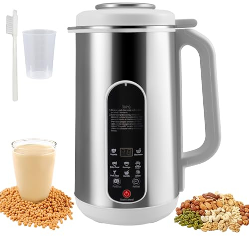Nut Milk Maker, 1200ML 8 in 1 Soy Milk Maker Machine Multifunctional Automatic Plant Based Milk Maker with Delay Start/AutoClean/Keep Warm/Boil Water for Homemade Almond Soy Oat