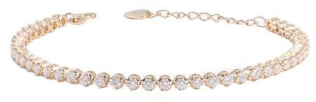 Gold Armband Damen 585 Echtgold, Armbänder Damen Vintage 14 Karat Gelbgold Moissanite Tennis Armband Modeschmuck Größe 18+5cm
