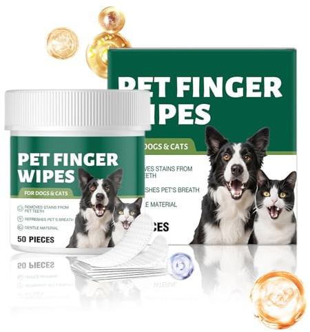 YNPQTDS Lingettes De Nettoyage Dentaire Pour Chien Et Chat,50 Unités De Lingettes Hygiéniques Pour Animaux | Éliminateur De Mauvaise Pour Accessoires De Toilettage,Fournitures De Bain Pour Animaux De