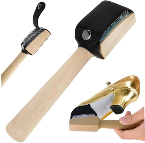 Pincel de Zapatos para Solas de Cuero en rugos, Cepillo de Zapatos de Baile de Mango de Madera Profesional con Estuche Protectora para salón de Baile, latín