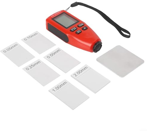 Autolack Schichtdickenprüfer Digital Gauge Meter 0 2000um zum Messen von Lack und eloxierten Beschichtungen auf verschiedenen Metallen (rot)