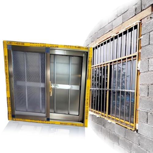 ZIUSFAC Gartenhaus Fenster 40 45 50 60 65 70cm Kellerfenster Kleine Fenster Horizontales Schiebefenster Aluminium Haushaltsfenster(Champagne,(WxH) 90x45cm/35x18)