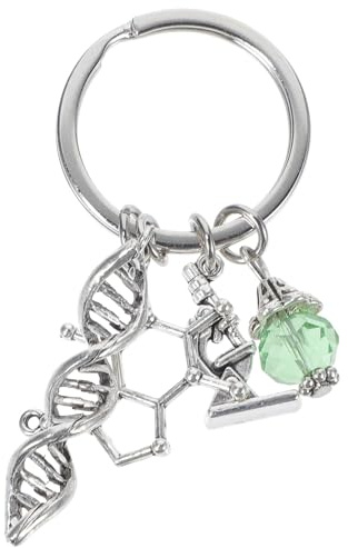 porte-clés Microscope Scientifique en Métal Solide Breloque Molécule Biochimie porte-clés de Paquet à Dos pour Filles Accessoire Kawaii pour de Voiture Poche