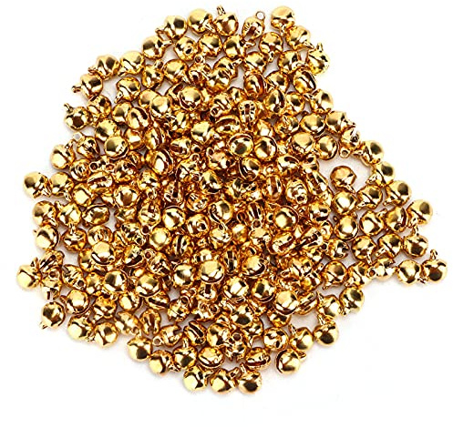 KooingTech 300 Stück Glöckchen Zum Basteln, 6mm Jingle Bells Gold