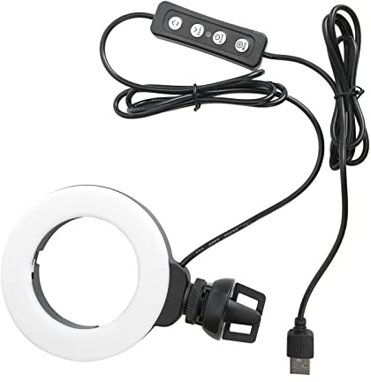 BONKZEBU 4-tums LED-dimbar Ringljus Selfie Fill Light för Videokonferens med Klämma för Bärbar Surfplatta