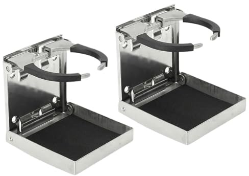 Reposabrazos Organizadores 2 portavasos plegables de acero inoxidable para barco, coche, etc. consola central