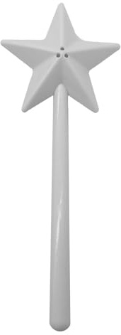 ANKROYU Juego de salero y coctelera con varita mágica, diseño de estrella de pentagrama de 3 orificios, dispensador multifuncional de plástico para cocina, mesa de comedor, restaur (Blanca)