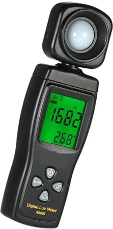 Misuratore di luce AS803 Lux/Fc Fotometro Fotografia Luxmetro digitale Illuminometro integrato Tester ambientale 0-200000 Lux