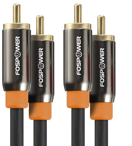 FosPower Digital Audio Coaxial Cable [24K Gold Plated Connectors] Premium S/PDIF RCA Male to RCA Male for Home Theater, HDTV, Subwoofer, Hi-Fi Systems - 10ft/2Pack