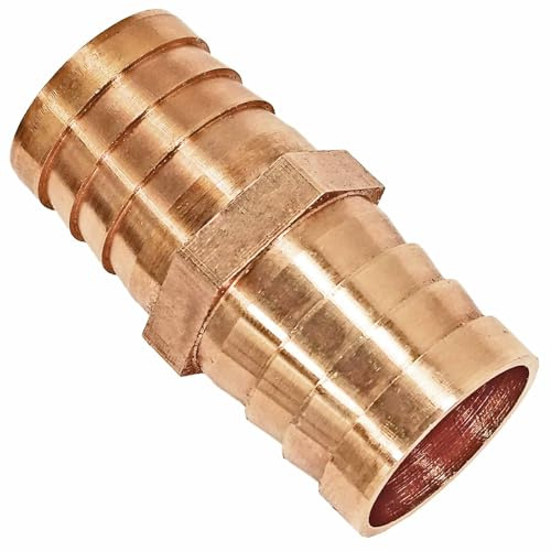 MegaHaustechnik Schlauchverbinder gerade, Tülle außen 25mm, Messing | Trinkwasser geeignet, Tülle-Außendurchmesser 25mm, Reparaturröhrchen, I-Stück