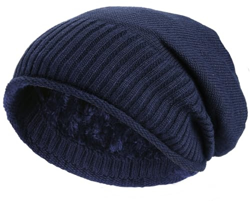 Hatstar Warme gefütterte Feinstrick Damen Beanie Mütze | Herren Wintermütze | mit sehr weichem Fleece Innenfutter | Unisex weich & warm