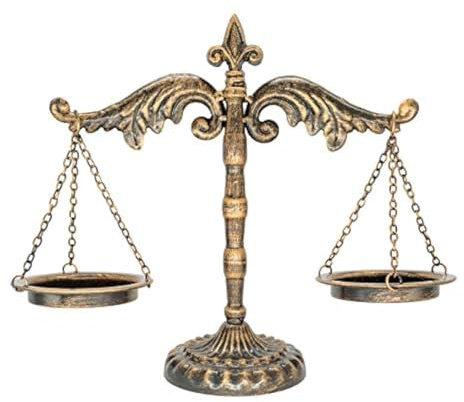 Owlgift Vintage Style Metal Libra Jewelry Display, Scale Tray Cosmetic Organizer, Jewelry Storage, Unique Centerpiece Stand – Bronze