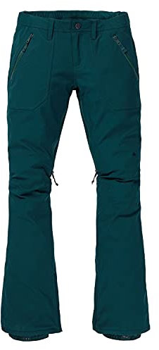 Burton Damen Skihose Vida Winter, Dunkelgrün, Klassisch, Einfarbig, Schrägtasche, Volle Länge, Erwachsene Frauen, Ski, Snowboard, Weiblich