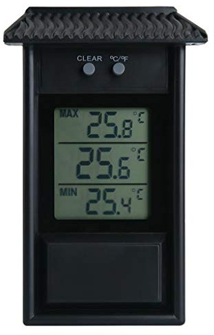 GUMEI Thermomètre étanche intérieur/extérieur numérique pour Jardin Greenhouse Wall Max Min