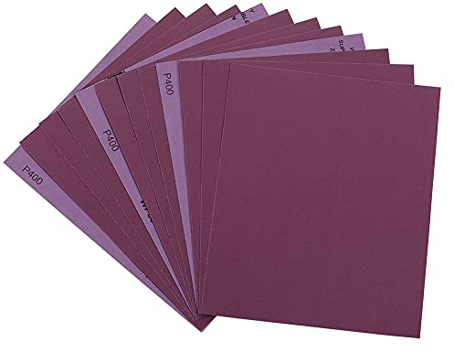 Sandpaper 400 Grit, Wet Dry Sanding Sheets 9 x 11 Inch, Advanced White Fused Alumina Abrasive Sander Paper for Wood Furniture Finishing, Metal Sanding, Automotive Polishing,12-Sheets