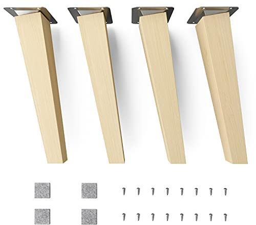 sossai Möbelben i naturligt bokträ CLIF SQUARE HMF4 25 cm hög fyrkantiga sned design för vitrinskåp bord skåp