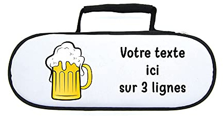 Mygoodprice Sacoche Housse Boules pétanque Pictogramme Bière Blonde avec Texte Personnalisable