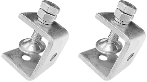 Hozzwhoo Stainless Steel C Clamps Mini 16-30Mm for Mounting, Heavy Duty Woodworking U Clamp Set Tiger Clamp Tools with Stable Wide Jaw Opening & Protective Pads for Welding/Carpenter(2Pcs)