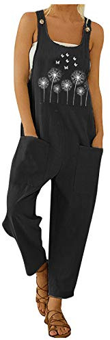 Fulidngzg Pantaloni Premaman Donna Estivi Gamba Larga Sportiva Curvy Tuta Intera con Tasche Morbida Taglie Forti Tuta Inter Senza Maniche Elegante Tutina Lunga Comode Salopette Monospalla Casual