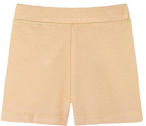 Lilax Girls' Basic Solid Soft Dance Short for Gymnastics or Under Skirts (12 Years, Beige)